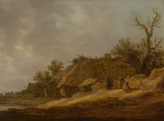 Dilapidated Farmhouse with Peasants