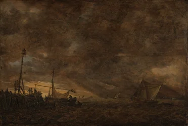 Seascape with an Approaching Thunderstorm