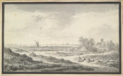 View of a River with Dunes in Foreground