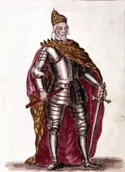 Doge Sebastiano Venier (1577 - 1578). Watercolour Drawing and Ink from the Manuscript “Customs of the Venetians” by Jan van Grevenbroeck