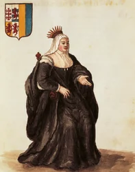 Portrait of Caterina Cornaro, engraving