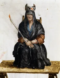 Sorceress, illustration from Costumes of Venetians of almost every age, diligently collected and painted in 18th century, Giovanni di Grevembroch (1731-1807)