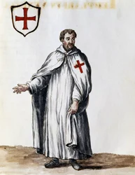 Templar Knight, Illustration from Costumes of Venetians of Almost Every Age, Diligently Collected and Painted in 18th Century, Giovanni di Grevembroch