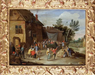 A Wedding Feast in the Courtyard of a Village Inn