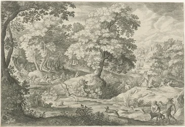 Deer Hunt in a Swamp