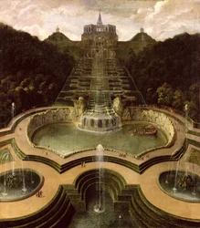 View of the Octagon over the Waterfalls and the Pools of Neptune