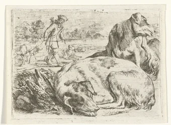 Hunter with His Dogs