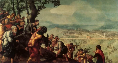 Entry of Christ into Jerusalem, Central Panel from a Triptych, c.1526