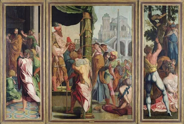 The Sermon, Arrest and Martyrdom of St. James the Greater, from the Polyptych of St. Stephen and St. James the Greater