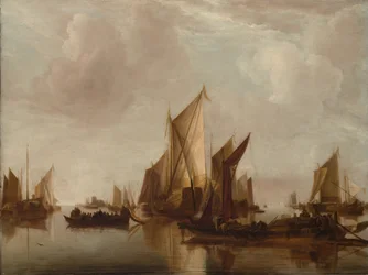 A State Yacht and Other Craft in Calm Water, ca. 1660