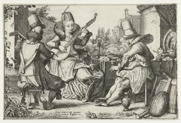 Elegant Company Making Music in a Garden