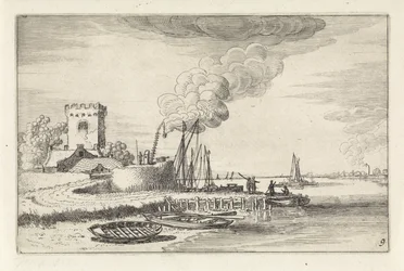 Landscape with a Lighthouse in a Harbor (Landscapes series)