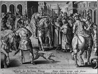 The Monks Handed Over Silkworms to the Byzantine Emperor Justinian I (483-565)