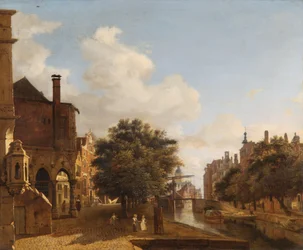 Architectural Fantasy, with the Old Town Hall, Amsterdam c.1667-72