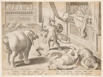 A Roman Soldier Fighting one of Hannibal