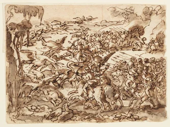 Battle between Pygmies and Cranes (detail)