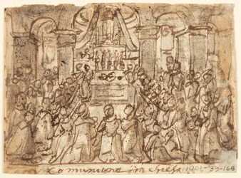 Sketchbook Page with Communion at Church and Home