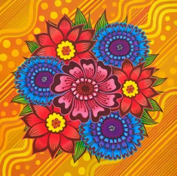 Flowers on yellow, 2022
