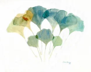 Ginkgo Leaves Layered with Soft Colors, c.2021