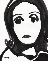 Greta Garbo Illustration in Black and White, c.2000