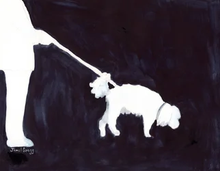 Man Walking his Dog in Indigo III, c.2021