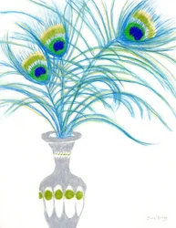 Still Life with Peacock Feathers, c.2024