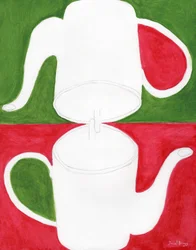 Teapot Yin Yang in Pink and Green, c. 2025
