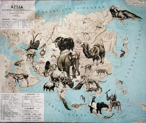 Map of animals in Asia & the Far East
