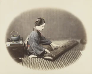 Woman playing a koto