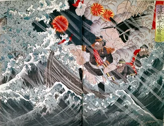 Admiral Amedee Anatole Courbet at the Capture of Fou-Tcheou in 1884 during the Tonkin War