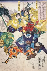 Battle in Snow Between Men Wearing Fur Coats