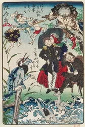 Caricature of Japanese people wearing western clothing