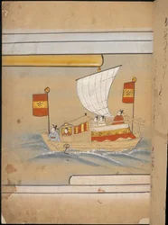 Chinese Envoys in a Boat, Illustration from the 