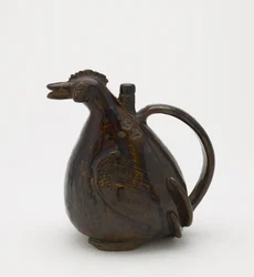 Ewer in the shape of a rooster, Seto, Aichi prefecture, Edo period