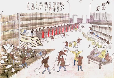 Factory for the preparation of whale products, late 19th century