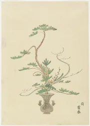 Flower Arrangement by Takada Anritsubo Untai; Pine, Bamboo and Plum