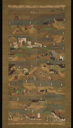 Illustrated Biography of Prince Shōtoku, hanging scroll, Kamakura period