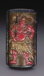 Inro decorated with Nio, Edo period, Japanese