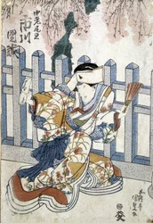 Japanese print: woman