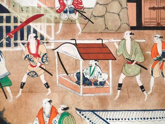 Osakazu Byobu - Japanese Eight-Panel Folding Screen