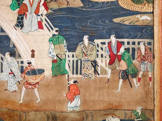 Osakazu Byobu - Japanese Eight-Panel Folding Screen