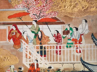 Osakazu Byobu - Japanese Eight-Panel Folding Screen