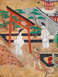 Osakazu Byobu - Japanese eight-panel folding screen