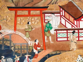 Osakazu Byobu - Japanese eight-panel folding screen