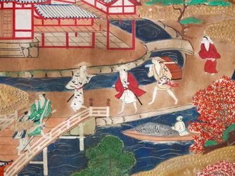 Osakazu Byobu - Japanese eight-panel folding screen