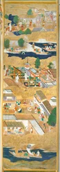 Osakazu Byobu - Japanese eight-panel folding screen