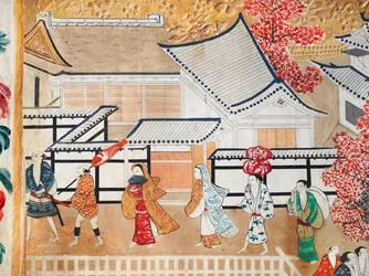 Osakazu Byobu - Japanese eight-panel folding screen