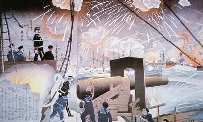 Painting of the Battle of the Yalu River on September