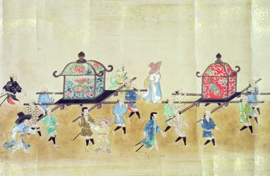Part of the Sixth Korean Embassy to Japan at the time of Tokugawa Ietsunas succession in 1651, possibly by Kano Masunobu 1655-57