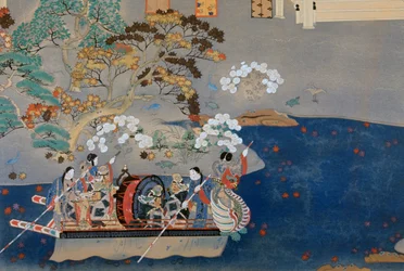Rowing Boat, illustration for Eiga Monogatari (Story of Splendor)